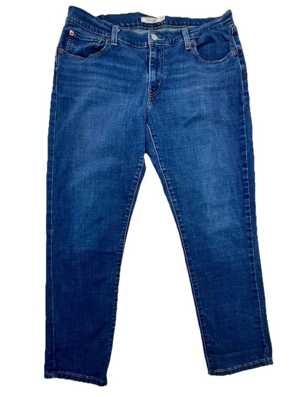LEVI'S Womens Boyfriend Mid Rise Slim Straight Leg Blue Denim Jeans Size 31